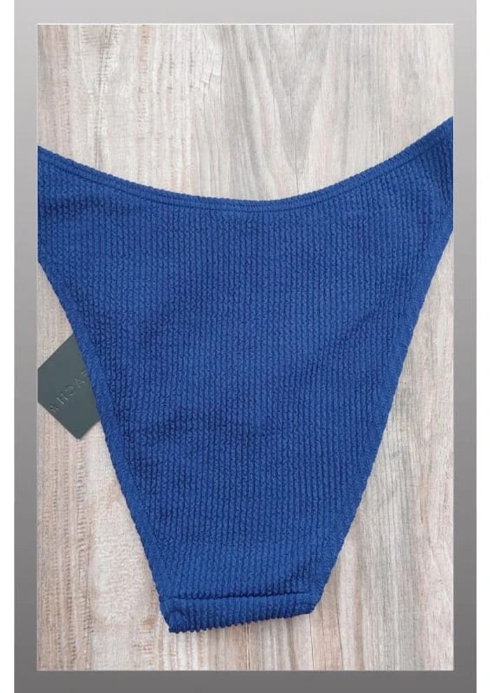 Bas de maillot de bain bleu gaufré avec anneaux dorés - Taille 38/40 South beach - photo numéro 2