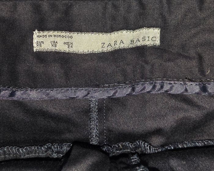 Jupe crayon coton bleu marine XS - photo numéro 3