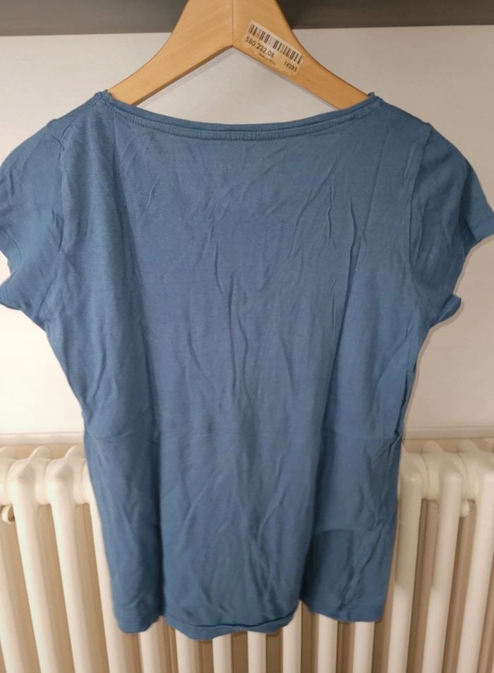 Tee-shirt uni bleu taille S - photo numéro 3