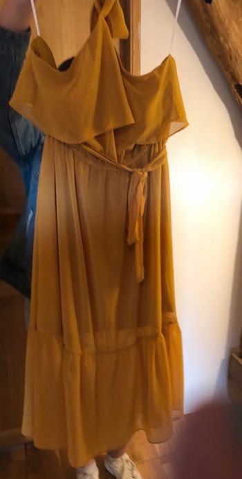 Robe soirée jaune moutarde