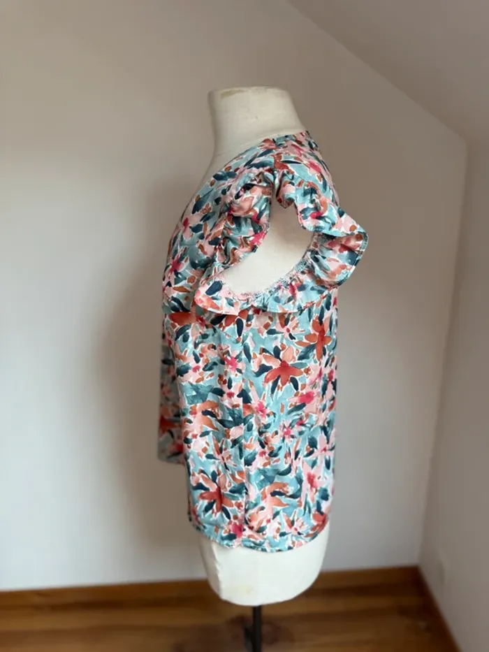 Superbe blouse fluide fleurie neuve in april 1986 S M 36 38 - photo numéro 4