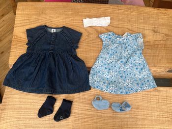 Lot vêtements été 3 mois robes chaussettes chaussons bandeau petit bateau Jacadi Liberty