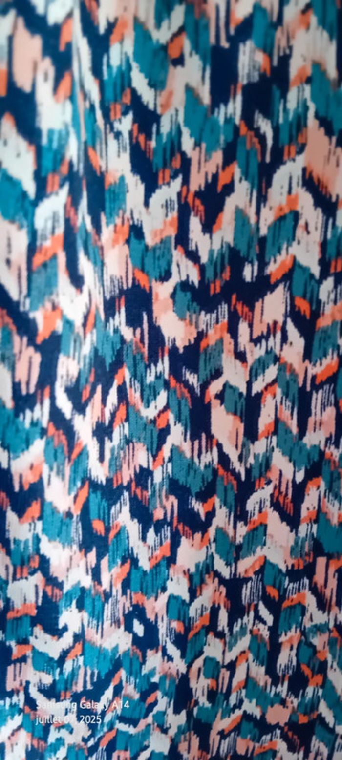 Blouse manches courtes col V imprimé coloré chevrons femme M rue des abesses - photo numéro 13