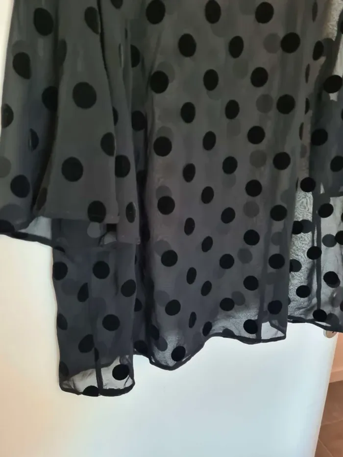 Haut transparent a pois noir taille 44 - photo numéro 3