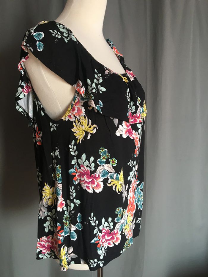 Top noir fleuri Promod - photo numéro 3