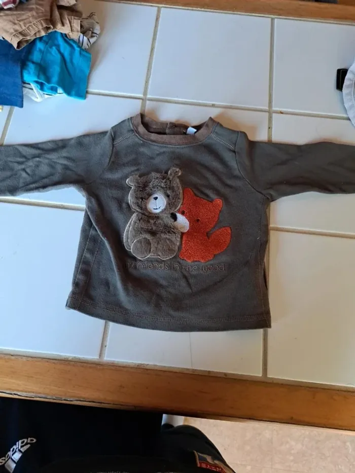 Pull bébé 12 mois avec nounours