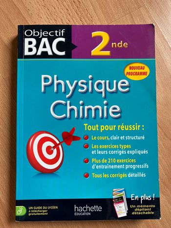 Manuel/livre Objectif Bac Physique/chimie 2nde TBE