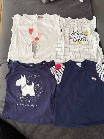 Lot de 4 tee shirts en 12 mois