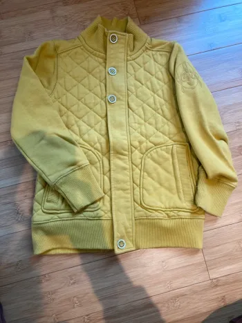 8 ans - Gilet fermeture chic couleur moutarde - détail aviateur à la manche
