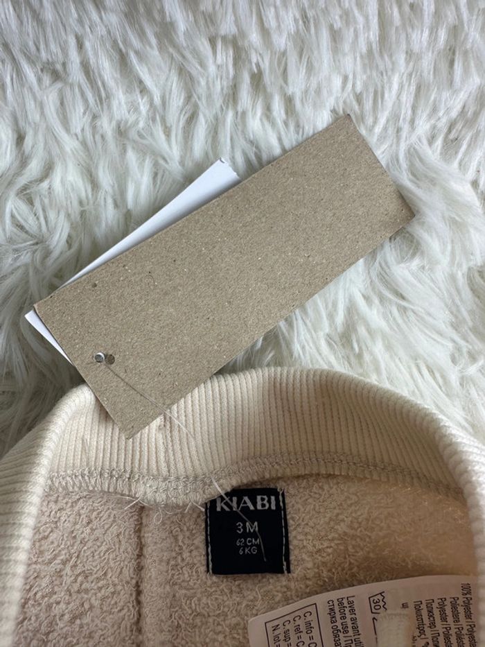 Pantalon sherpa beige avec lama Kiabi taille 3 mois - photo numéro 3