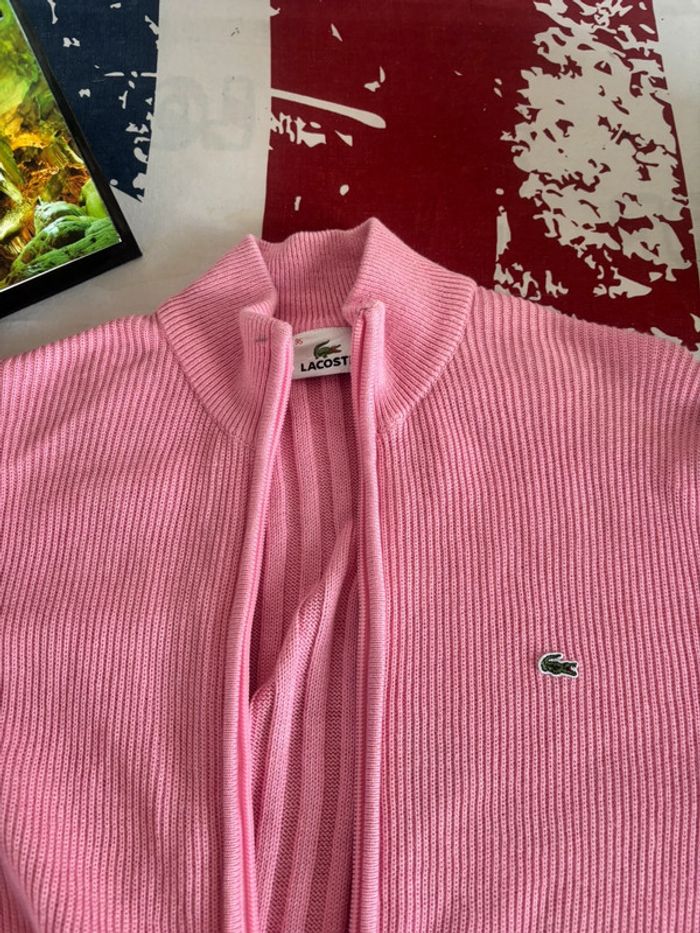 Veste rose Lacoste vintage unisexe petit croco fille xs homme s femme - photo numéro 2