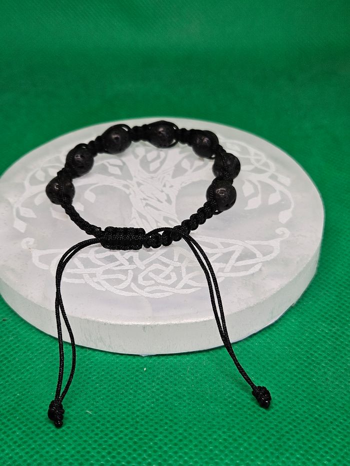 Macramé Bracelet en Pierre de Lave - photo numéro 4