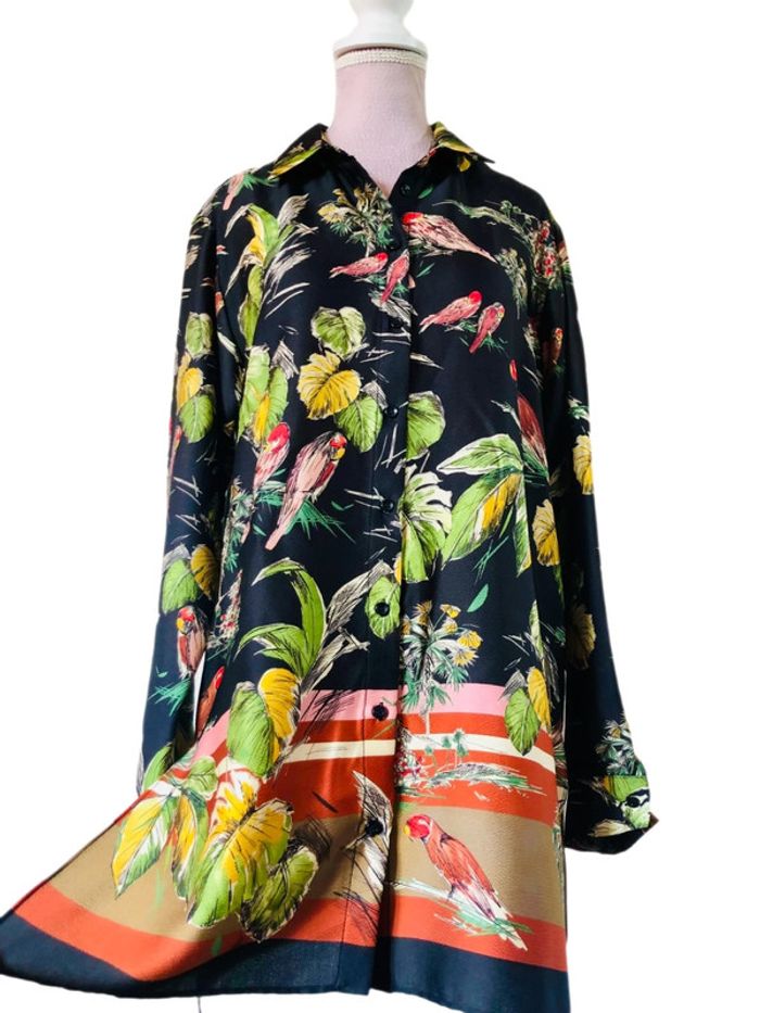 🌿🦜Chemise esprit Jungle Chic Zara tropical shirt🌿🦜 - photo numéro 4