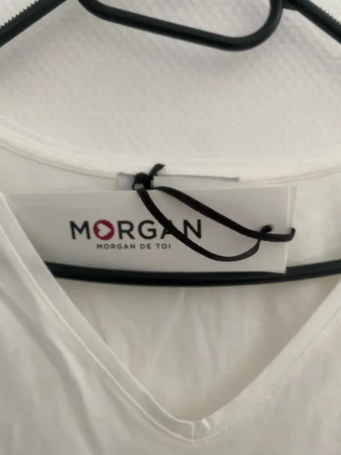 T-shirt blanc MORGAN avec boite cadeau - photo numéro 2