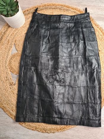 Jupe cuir noir vintage Taille 38/40