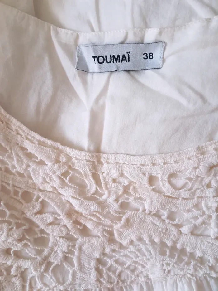 Robe blanche cassé broderie Toumai T 38 Neuve - photo numéro 5