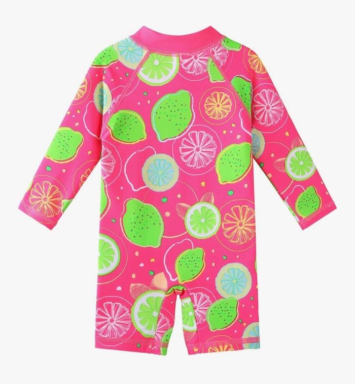 Maillot de bain fille manches longues piscine rose vert - photo numéro 4