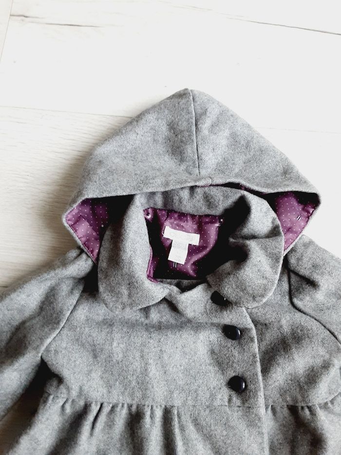 Vêtement bébé fille manteau veste trench gris Obaïbi 12 mois 1 an - photo numéro 4