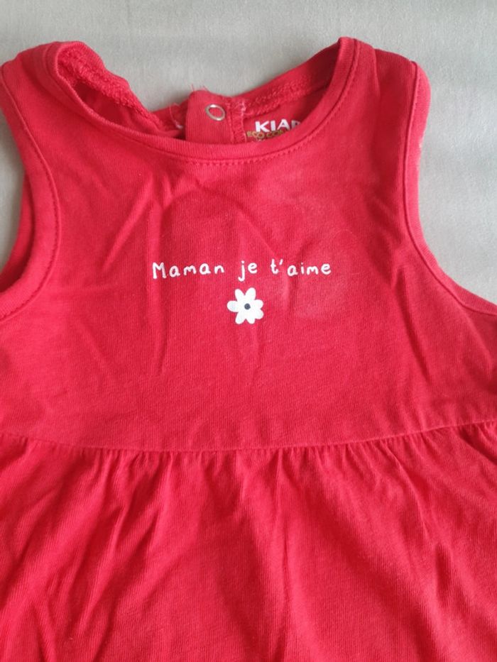 Robe coton "Maman je t aime" - photo numéro 2