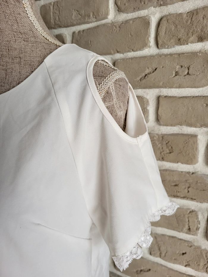 Blouse à épaules dénudées et dentelle Freesia - photo numéro 3