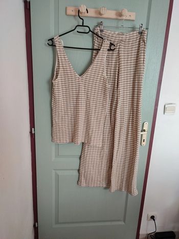 Ensemble bohème maille fine - débardeur pantalon