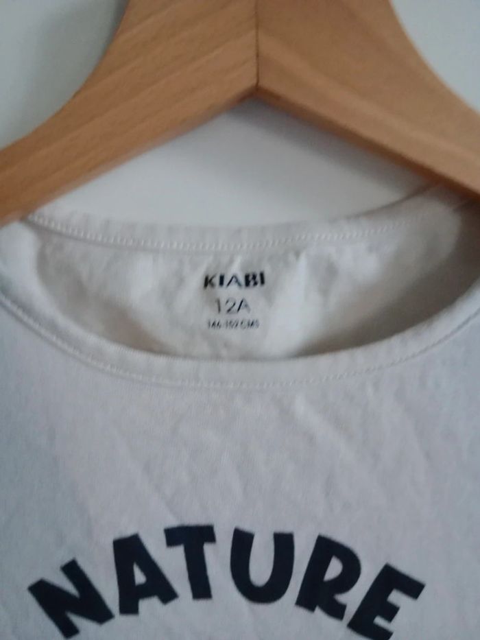 T-shirt manches longues fille 12 ans blanc a message c76 - photo numéro 3