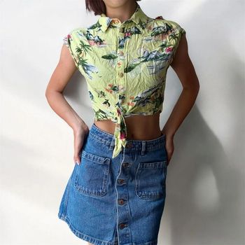 Petit top chemise à motif