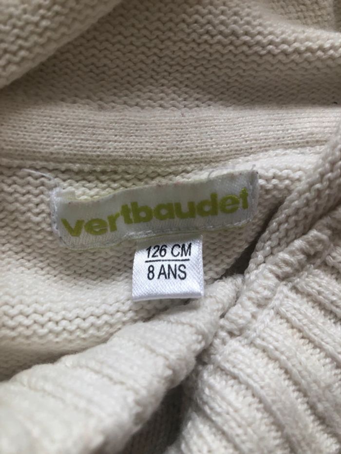 Pull Noël Hiver sweat blanc beige vertbaudet motifs - photo numéro 2