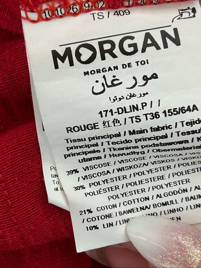 Teeshirt rouge à manches courtes Morgan taille S bon état - photo numéro 10