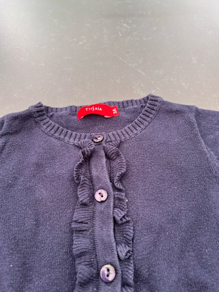 Cardigan bleu marine en coton - photo numéro 2