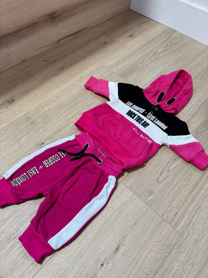 Ensemble Lee Cooper fuchsia 2 pièces - Sweat à capuche et Jogging - photo numéro 2