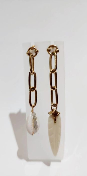 Boucles d'oreilles dorées coquillage hipanema