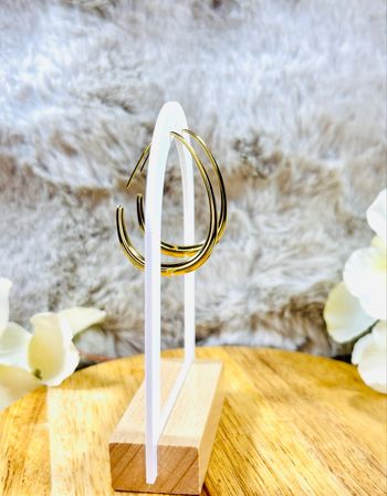 Boucles d’oreilles goutte dorées look chic minimaliste – neuf