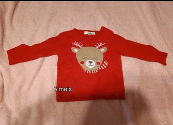 Pull de Noël rouge 6 mois
