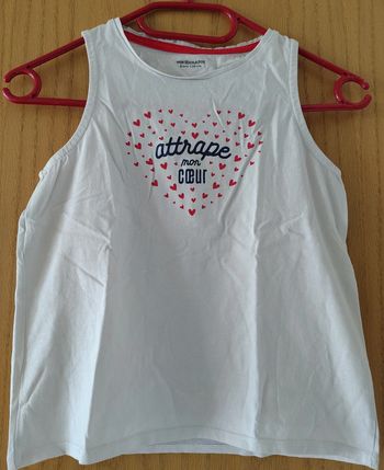 Débardeur blanc à motif coeur Fille 8 ans