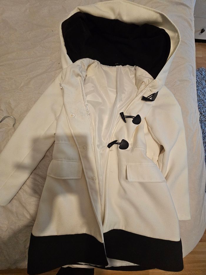 Manteau blanc & noir à capuche taille XL - photo numéro 5