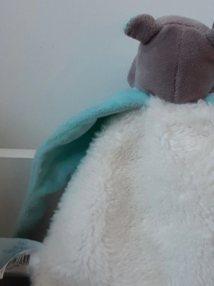 Peluche / doudou Baby Nat : Hippopotame Bleu et blanc - photo numéro 10