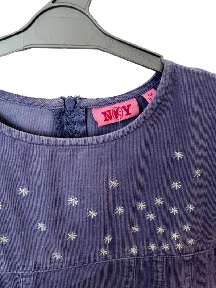 Robe violette à manches courtes en velours côtelé - NKY 6 ans - photo numéro 2
