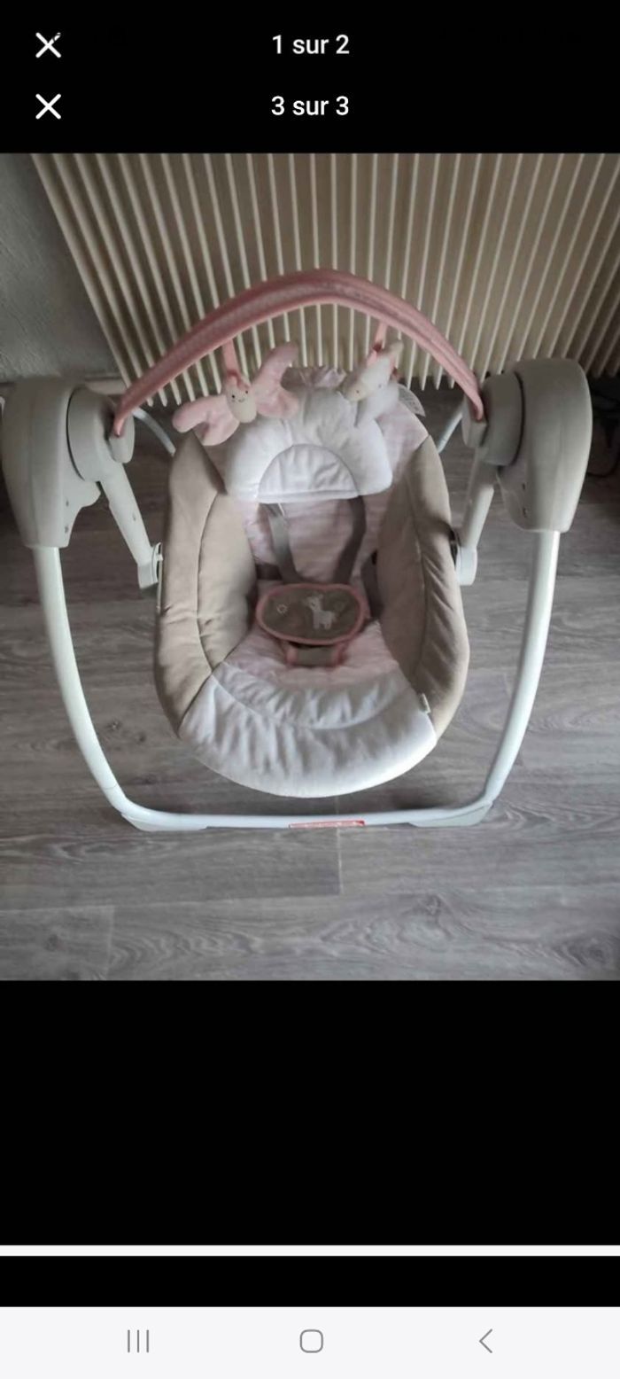 Lit bebe + matelas tinéo deux face et balancelle - photo numéro 3