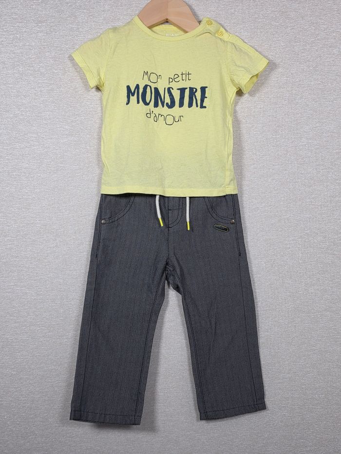 Ensemble 2 pièce t-shirt +pantalon kiabi 18mois 77-82cm - photo numéro 1