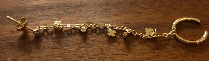 Neuve💖boucle d oreille plaquée or trèfle chanik 6 cm - photo numéro 5
