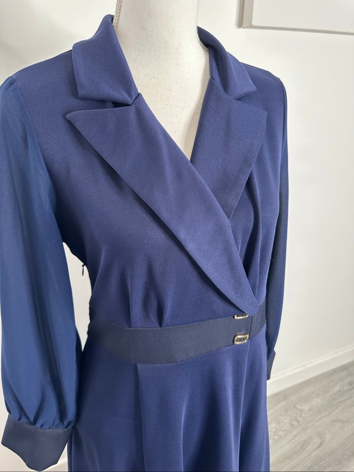 Robe chic cache cœur bleue marine T38 M - photo numéro 2