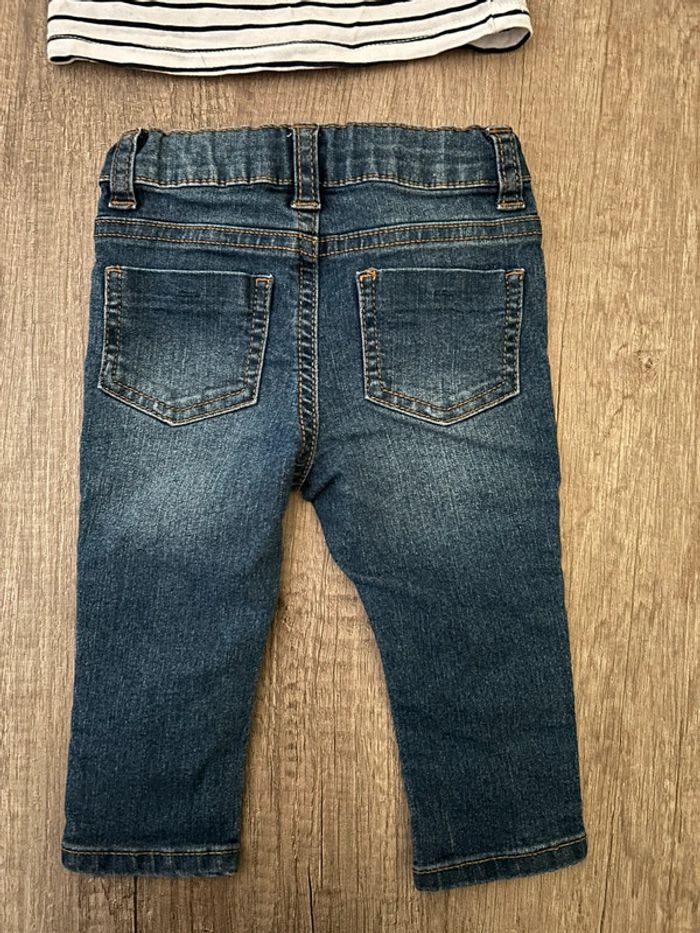 Ensemble jean t-shirt manches longues 9 mois - photo numéro 4