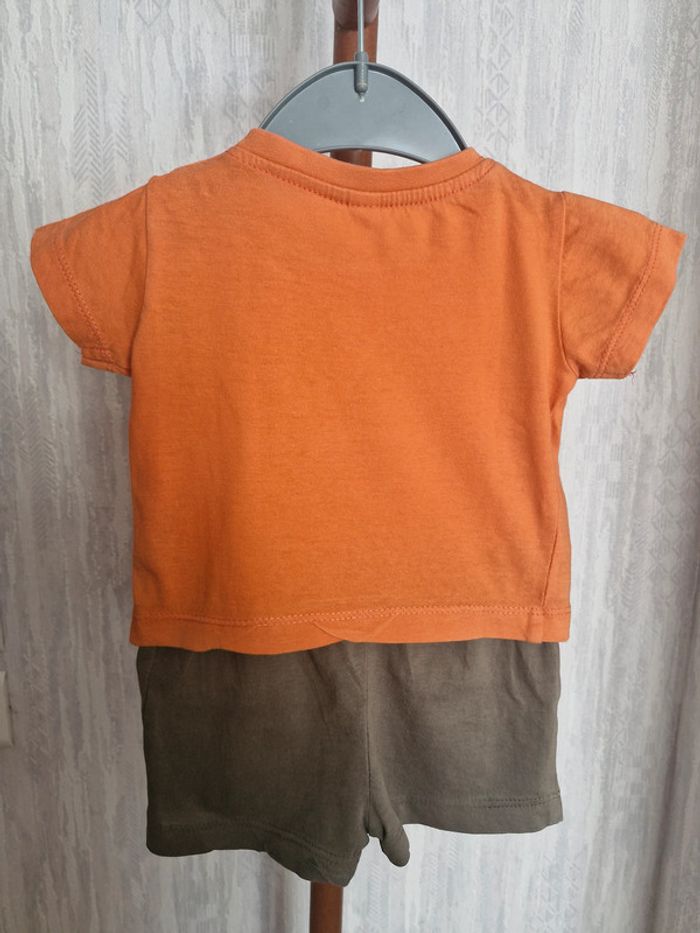 Ensemble bébé 3 mois Sans marque Coton T-shirt manches courtes Short - photo numéro 2