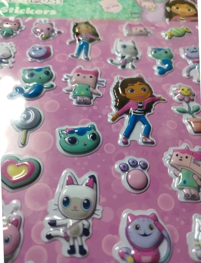 Page de 50 Stickers 3D Gabby's Dollhouse Neuf - photo numéro 3