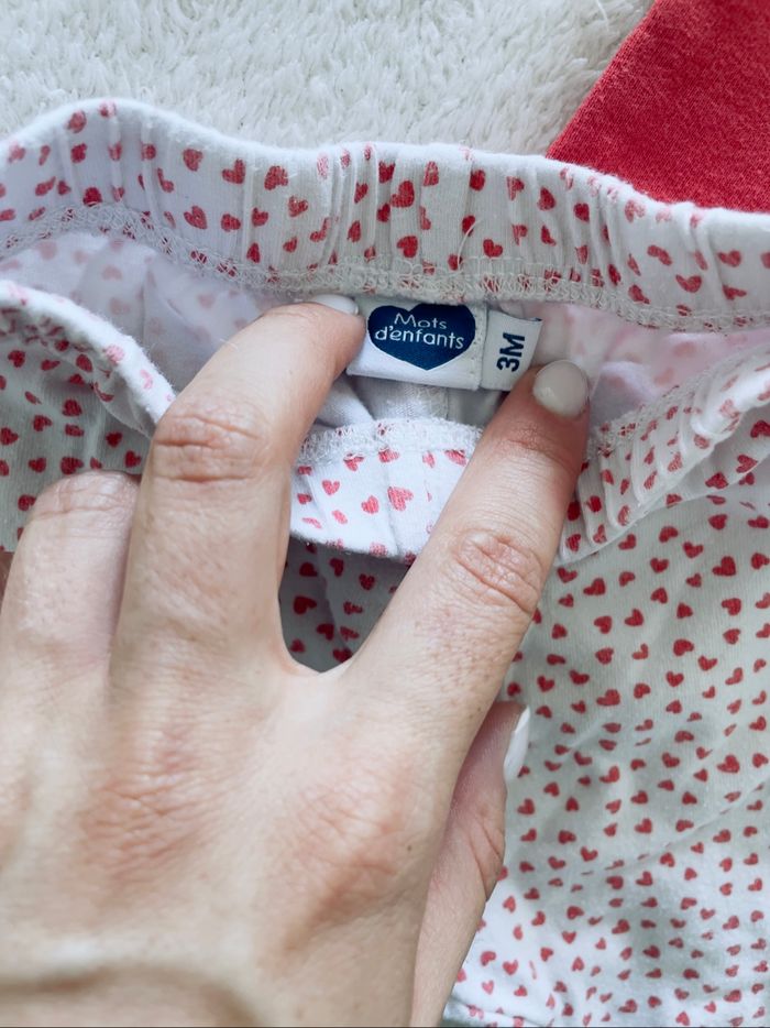 ensemble legging et blouse « Mots d’enfants » taille 3 mois - photo numéro 2
