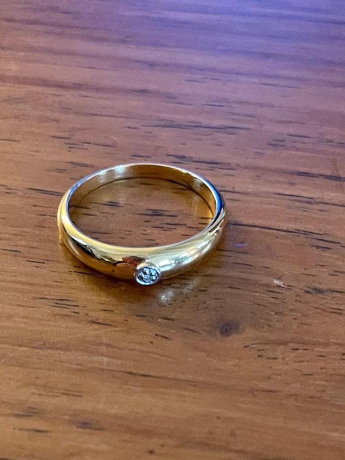 Bague dorée vintage avec pierre TDD 55