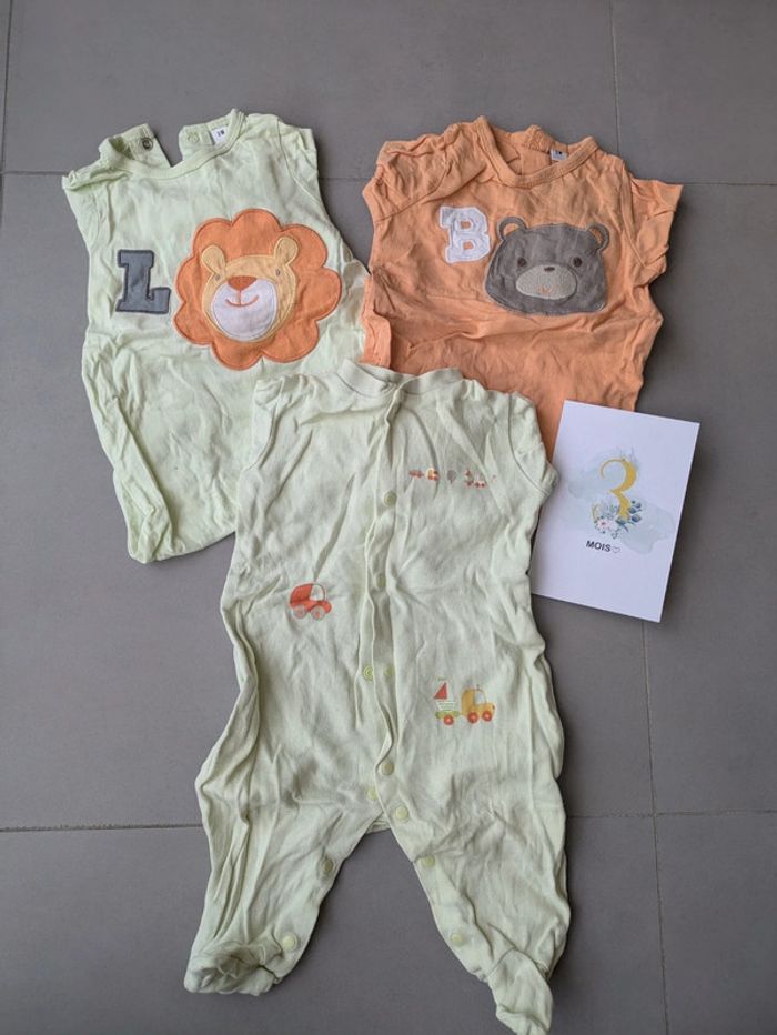 Lot 9 pyjamas cotons 3 mois - photo numéro 4