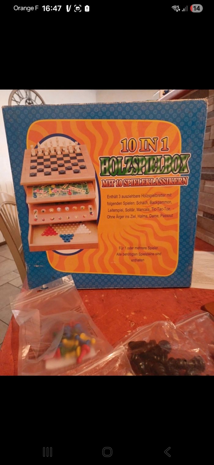 Jeu 10 en 1 holzspieldbox - photo numéro 1