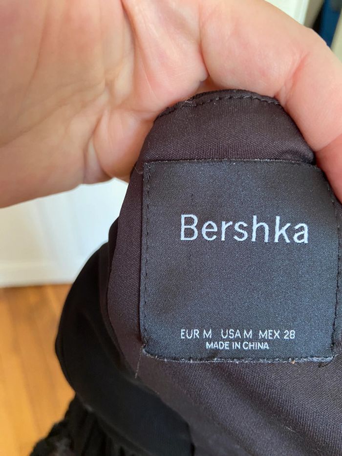 Bustier Bershka noir taille M en tulle plissé - photo numéro 3